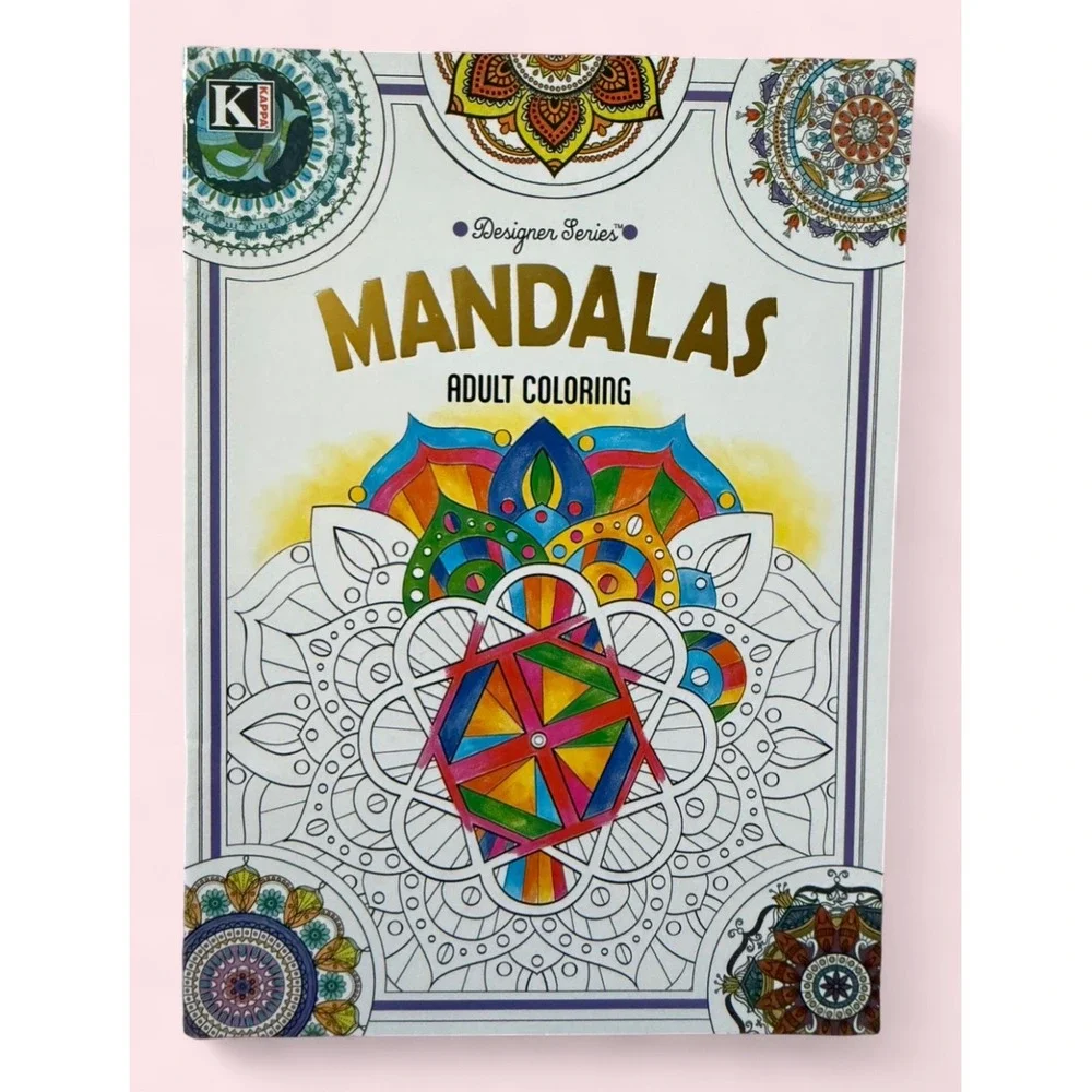 Kappa Designer Series Adult Coloring Book Set Mandalas Cuisine Stained Glass 3pk